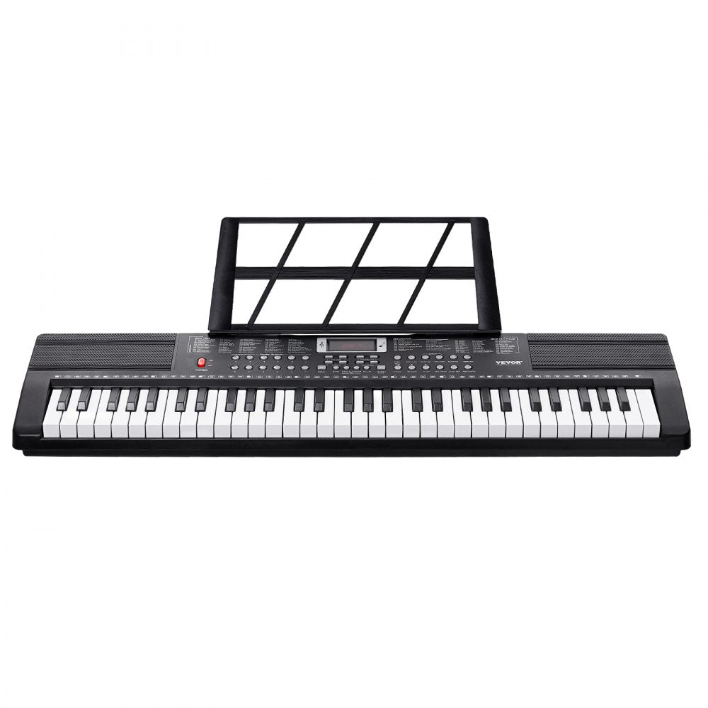 VEVOR 61 Key Digital Keyboard Piano, 200 Tones 200 Rhythms, Electric Portable Piano Keyboard Kit with 60 Demo Songs Built-In Dual Speakers Headphones, Piano Stickers for Beginners Learning