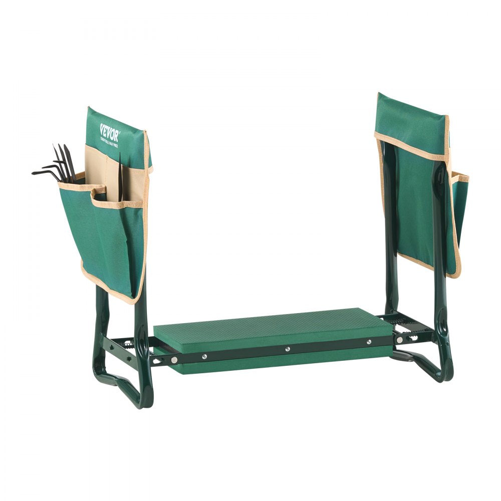 VEVOR Garden Kneeler and Seat, 6 in Wide Kneeling Pad, Heavy Duty Garden Kneeling Stool, Folding Garden Seat with 2 Tool Bags, Relieve Knee & Back Pain, Portable Garden Bench for Women Grandparents