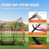 VEVOR 7x7 ft Baseball Softball Practice Net, Portable Baseball Training Net for Hitting Catching Pitching, Backstop Equipment with Bow Frame, Carry Bag, Strike Zone, 12 Balls, Tee, and Ball Collector