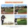 VEVOR 7x7 ft Baseball Softball Practice Net, Portable Baseball Training Net for Hitting Batting Catching Pitching, Backstop Baseball Equipment Training Aids with Strike Zone (Net Only)