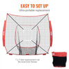 VEVOR 7x7 ft Baseball Softball Practice Net, Portable Baseball Training Net for Hitting Batting Catching Pitching, Backstop Baseball Equipment Training Aids with Strike Zone (Net Only)