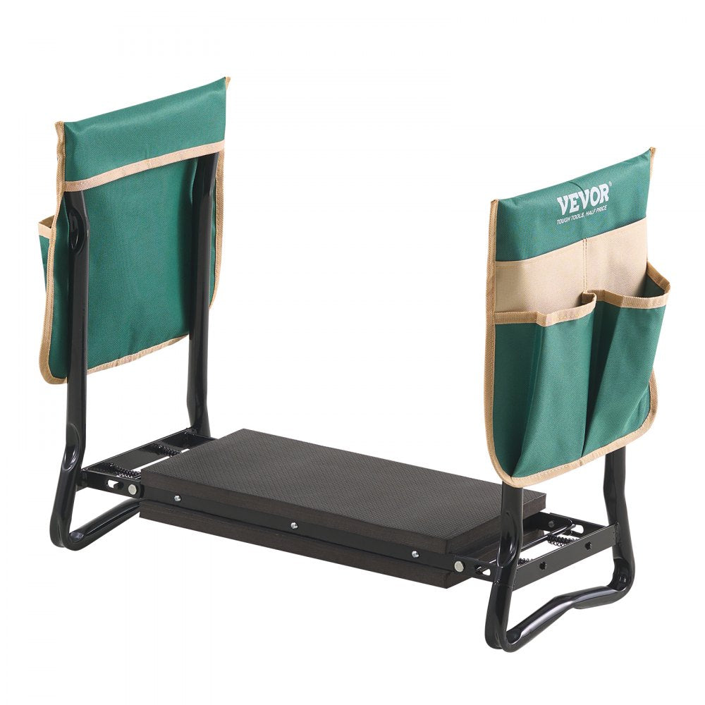 VEVOR Garden Kneeler and Seat, 8 in Wide Kneeling Pad, Heavy Duty Garden Kneeling Stool, Folding Garden Seat with 2 Tool Bags, Relieve Knee & Back Pain, Portable Garden Bench for Women Grandparents