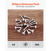 VEVOR #8 Self Drilling Wood Screws, 3/4 Inch Long 350 PCS Truss Head Wood Screws, Phillips Drive Quick Metal Self Tapping Screw, Stainless Steel and Full Thread, Screwdriver Bit Included, Silver