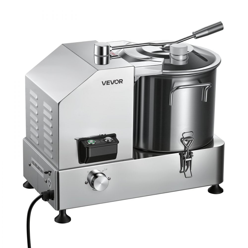 VEVOR Food Processor 9.5 qt 9 L Commercial Electric Vegetable Chopper 1800W, for Vegetables Fruit Grains Nuts, Food-Grade Stainless Steel Bowl, 110V Cutter with S-Shaped Blade, Variable Speed Dial