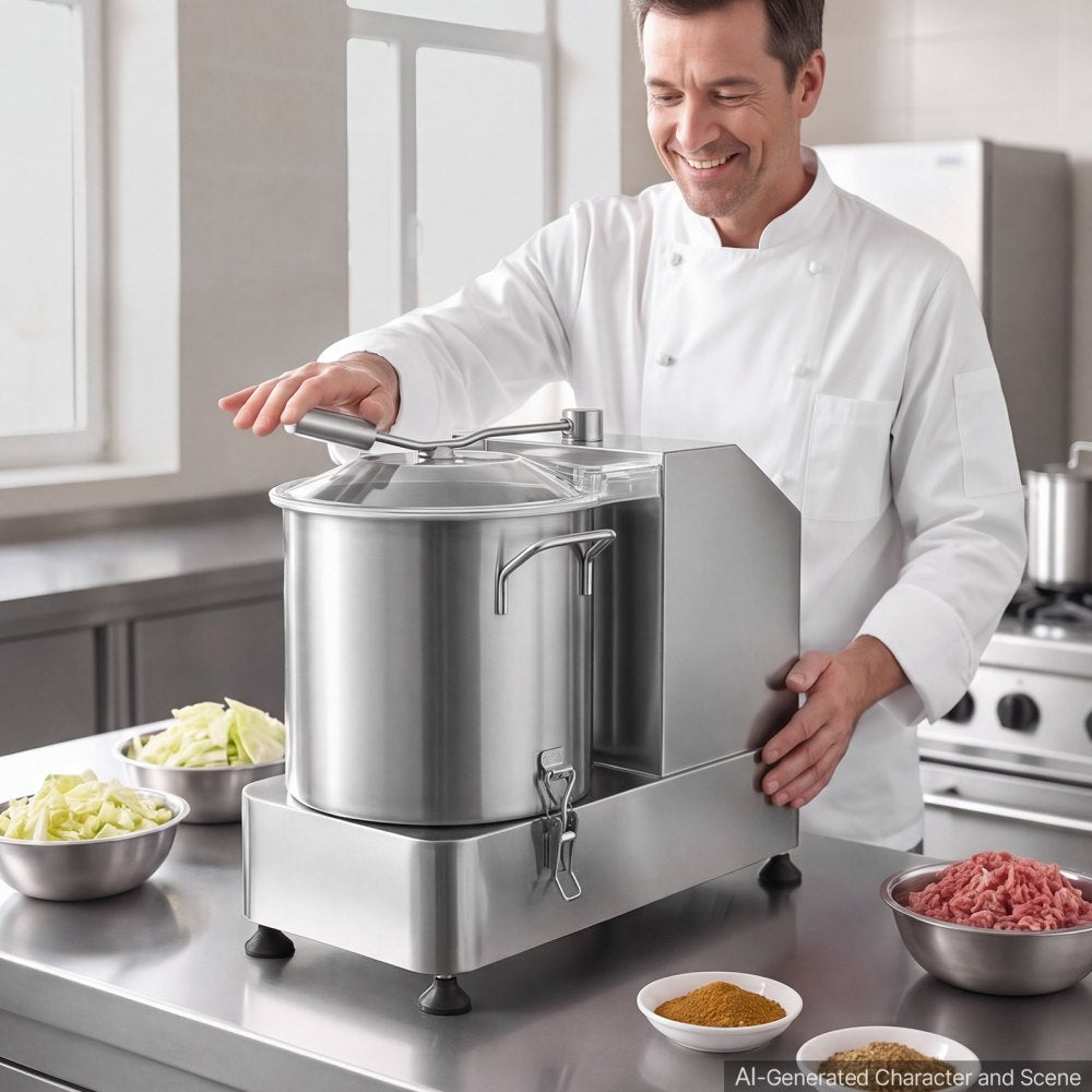 VEVOR Food Processor 12.7qt 12L Commercial Electric Vegetable Chopper 2000W, for Vegetables Fruit Grains Nuts, Food-Grade Stainless Steel Bowl, 110V Cutter with S-Shaped Blade, Variable Speed Dial