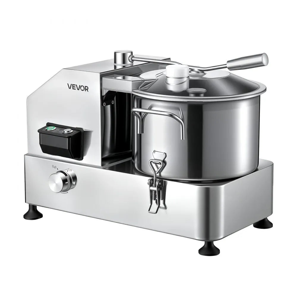 VEVOR Food Processor 6.3 qt 6 L Commercial Electric Vegetable Chopper 1800W, for Vegetables Fruit Grains Nuts, Food-Grade Stainless Steel Bowl, 110V Cutter with S-Shaped Blade, Variable Speed Dial