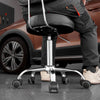 VEVOR Shop Stool with Backrest, Pneumatic Garage Seat/Work Stool with Wheels, 300 lbs Load, Adjustable Roller Creeper Seat, 360° Swivel Padded Workshop Stool, for Garage, Shop & Auto Repair, Black