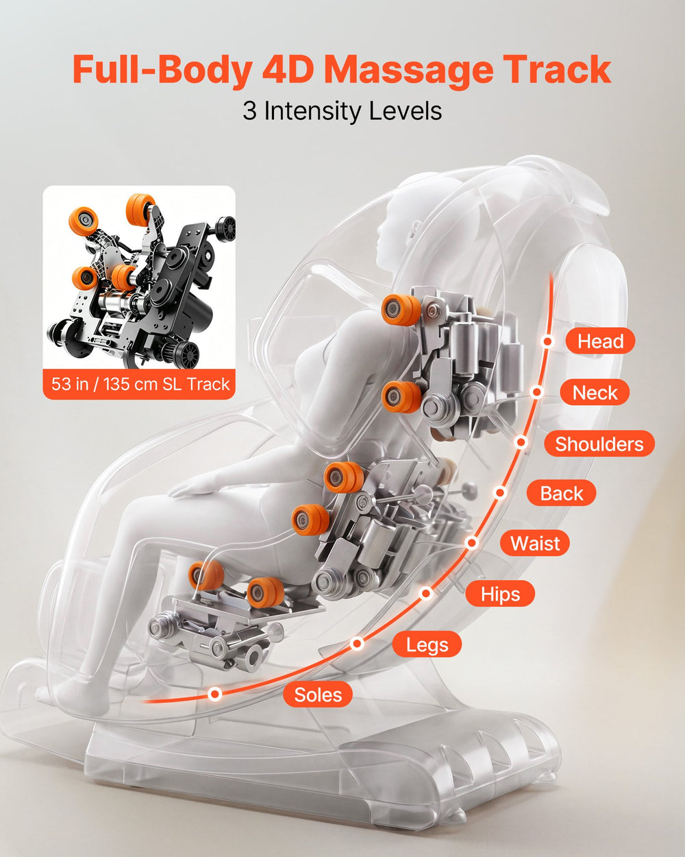 VEVOR Massage Chair, 4D Zero-Gravity Full Body Massage Chair with Extendable Footrest, Automatic Modes, Airbags, Waist & Leg Heating, Bluetooth Speaker, Touchscreen Control, for Home and Office Use