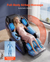 VEVOR Massage Chair, 3D Zero-Gravity Full Body Massage Chair with Extendable Footrest, Automatic Modes, Airbags, Waist & Leg Heating, Bluetooth Speaker, Touchscreen Control, for Home and Office Use