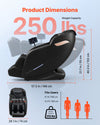 VEVOR Massage Chair, 3D Zero-Gravity Full Body Massage Chair with Extendable Footrest, Automatic Modes, Airbags, Waist & Leg Heating, Bluetooth Speaker, Touchscreen Control, for Home and Office Use