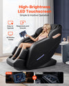 VEVOR Massage Chair, 3D Zero-Gravity Full Body Massage Chair with Extendable Footrest, Automatic Modes, Airbags, Waist & Leg Heating, Bluetooth Speaker, Touchscreen Control, for Home and Office Use