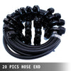 VEVOR 8AN Fuel Line Kit, 32.8' Nylon Stainless Steel Braided Oil Line Hose ID. 11.11 mm/ 0.44 in, with 20 pcs 8AN Universal Fitting Adapter Set with Aluminum Hose End, Black