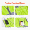 VEVOR Safety Vest, 10 Pockets Yellow Safety Vest, Hi Vis Zipper Front Safety Vest with Reflective Strips, High Visibility Work Construction Vest with Pockets and Walkie-Talkie Clip, for Men & Woman