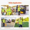 VEVOR Safety Vest, 10 Pockets Yellow Safety Vest, Hi Vis Zipper Front Safety Vest with Reflective Strips, High Visibility Work Construction Vest with Pockets and Walkie-Talkie Clip, for Men & Woman