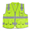 VEVOR Safety Vest, 10 Pockets Yellow Safety Vest, Hi Vis Zipper Front Safety Vest with Reflective Strips, High Visibility Work Construction Vest with Pockets and Walkie-Talkie Clip, for Men & Woman