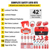 VEVOR 42 PCS Lockout Tagout Kits, Electrical Safety Loto Kit Includes Padlocks, 5 Kinds of Lockouts, Hasps, Tags & Ties, Box, Lockout Safety Tools for Electrical Risk Removal in Industrial, Machinery