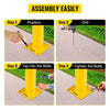 VEVOR Safety Bollard 24"x4.5" Safety Barrier Bollard 4-1/2" OD 24" Height Yellow Powder Coat Pipe Steel Safety Barrier with 4 Free Anchor Bolts for Traffic-Sensitive Area