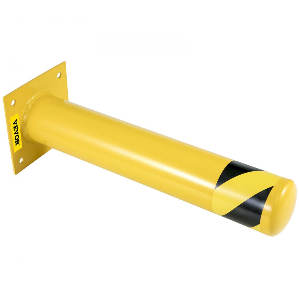 VEVOR 42"x5.5" Safety Bollard, 5-1/2" OD 42" Height Safety Barrier Bollard, Yellow Powder Coat Pipe Steel Safety Barrier, with 4 Free Anchor Bolts, for Traffic-Sensitive Area