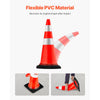 VEVOR Safety Cones, 8 x 30" Traffic Cones, PVC Orange Construction Cones, Reflective Collars Traffic Cones with Black Weighted Base Used for Traffic Control, Driveway Road Parking and School Improvem