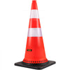 VEVOR Safety Cones, 8 x 30" Traffic Cones, PVC Orange Construction Cones, Reflective Collars Traffic Cones with Black Weighted Base Used for Traffic Control, Driveway Road Parking and School Improvem