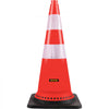 VEVOR Safety Cones, 8 x 30" Traffic Cones, PVC Orange Construction Cones, Reflective Collars Traffic Cones with Black Weighted Base Used for Traffic Control, Driveway Road Parking and School Improvem