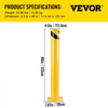 VEVOR Safety Bollard, 48 Inch Height Bollard Post, 4.5 Inch Diameter Steel Pipe Safety Bollard Post, Yellow Steel Bollard, Steel Safety Bollard with 8 Anchor Bolts, Perfect for Traffic-Sensitive Area