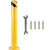 VEVOR Safety Bollard, 48 Inch Height Bollard Post, 4.5 Inch Diameter Steel Pipe Safety Bollard Post, Yellow Steel Bollard, Steel Safety Bollard with 8 Anchor Bolts, Perfect for Traffic-Sensitive Area