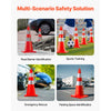 VEVOR Safety Cones, 12 x 28\" Traffic Cones, PVC Orange Construction Cones, 2 Reflective Collars Traffic Cones with Weighted Base and Hand-Held Ring Used for Traffic Control, Driveway Road Parking