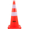 VEVOR Safety Cones, 12 x 28\" Traffic Cones, PVC Orange Construction Cones, 2 Reflective Collars Traffic Cones with Weighted Base and Hand-Held Ring Used for Traffic Control, Driveway Road Parking
