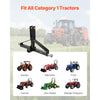 VEVOR 3 Point Trailer Hitch with 2 in Receiver, 3pt Quick Hitch Attachment for Category 1 Tractor, 3000lbs Capacity, Tow Drawbar Adapter, Compatible with Kubota, Mahindra, Ford, Yanmar, John Deere