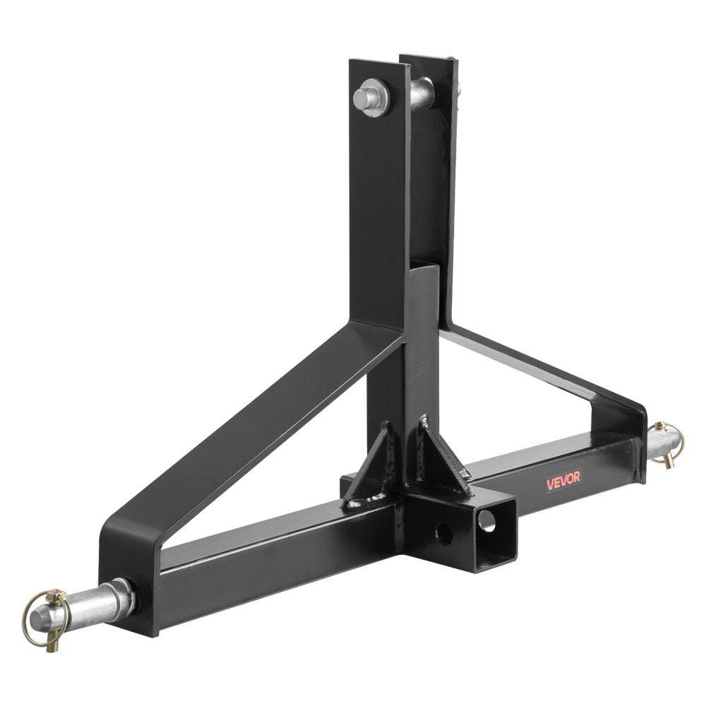 VEVOR 3 Point Trailer Hitch with 2 in Receiver, 3pt Quick Hitch Attachment for Category 1 Tractor, 3000lbs Capacity, Tow Drawbar Adapter, Compatible with Kubota, Mahindra, Ford, Yanmar, John Deere