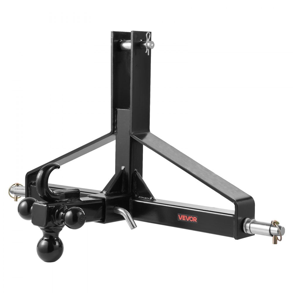 VEVOR 3 Point Trailer Hitch with 2 in Receiver, 3pt Quick Hitch Attachment, Heavy Duty Tractor Tow Drawbar Adapter, Compatible with Kubota, Mahindra, Ford, Yanmar, John Deere, Massey Ferguson