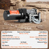 VEVOR Electric Winch, 4000 lb Line Pull Capacity, 12V DC ATV/UTV Winch with Φ3/16 in x 39 ft 7 Strands Steel Cable Roller Fairlead Wireless & Wired Remote Control, IP55 Waterproof for Towing UTV ATV