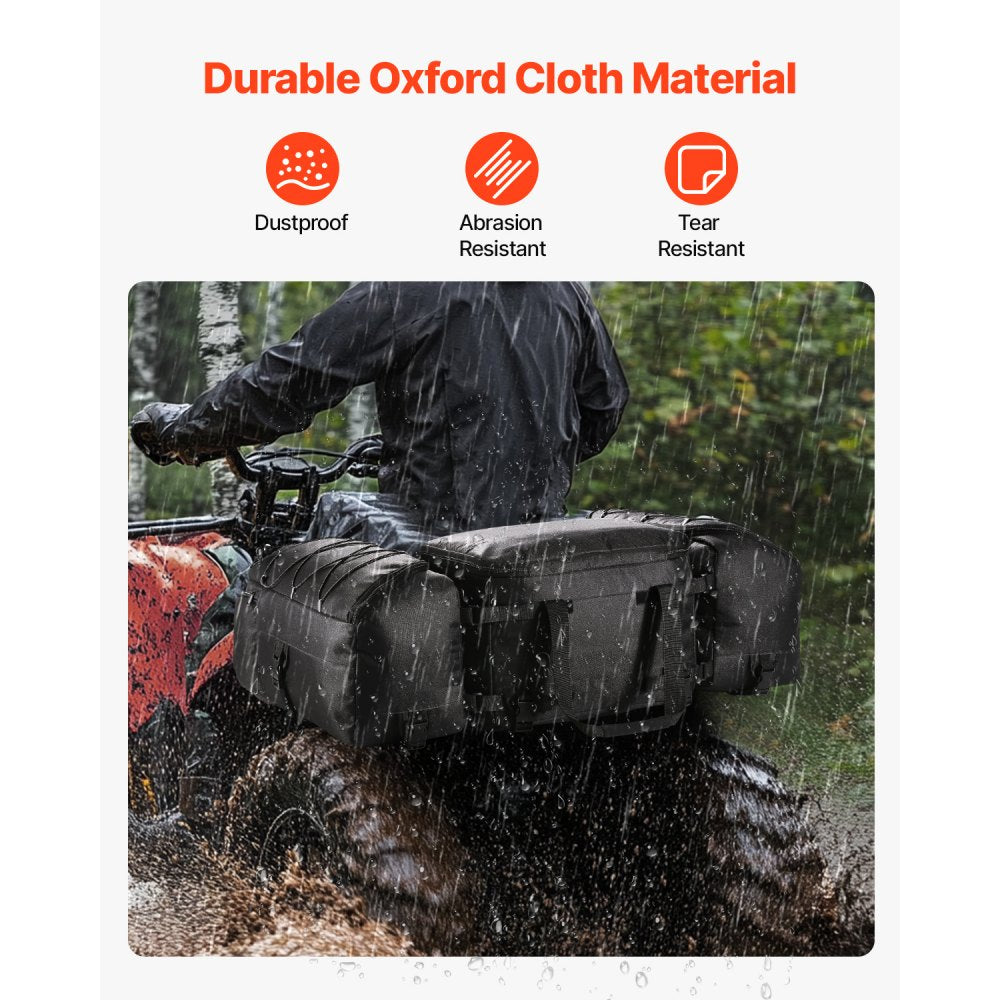 VEVOR ATV Rear Storage Bag, 74L ATV Rear Cargo Bag with Cooler Insulated Bag, 600D Oxford Cloth Storage Rear Rack Seat Bag Fit Most ATVs with Rear Rack, Compatible with ATV, UTV, Can-Am Vehicles