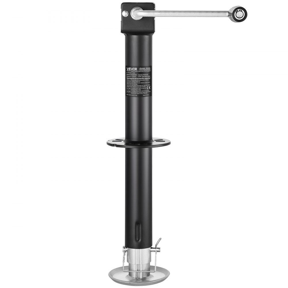 VEVOR 5000 lbs A-Frame Trailer Jack, 15-Inch Vertical Travel, Trailer Lift Jack with Adjustable 7-Level Drop Leg & Drill Socket, Cordless Drill Compatible, Suitable for RV, Utility, Yacht Trailers