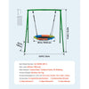 VEVOR Swing Set for Backyard, 40 in Saucer Swing Seat with Heavy Duty A-Frame Metal Stand, 440 lbs Load Capacity, Reinforced with Spiral Ground Anchors, Swingset Outdoor for Kids, Green and Colorful