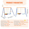 VEVOR Swing Sets for Backyard, 440lbs Load Capacity Swing Set, with 1 Saucer Swing Seat, 1 Belt Swing Seat, Heavy Duty A-Frame Metal Swing Stand and Adjustable Rope, Swingset Outdoor for Kids