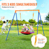 VEVOR Swing Sets for Backyard, 440lbs Load Capacity Swing Set, 40" Saucer Swing Seat with Heavy Duty A-Frame Metal Swing Stand and Adjustable Rope, Easy to Assemble, Swingset Outdoor for Kids