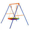VEVOR Swing Sets for Backyard, 440lbs Load Capacity Swing Set, 40" Saucer Swing Seat with Heavy Duty A-Frame Metal Swing Stand and Adjustable Rope, Easy to Assemble, Swingset Outdoor for Kids