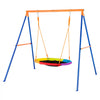 VEVOR Swing Sets for Backyard, 440lbs Load Capacity Swing Set, 40" Saucer Swing Seat with Heavy Duty A-Frame Metal Swing Stand and Adjustable Rope, Easy to Assemble, Swingset Outdoor for Kids
