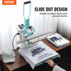 VEVOR Heat Press Machine 15" x 15" Digital Slide Out Heat Transfer Machine, for T-Shirts/Pillows/Bags, Fast and Even Heating, 2-Layer Insulation Cotton, Heat Transfer Machine, Precise Control, Green