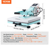 VEVOR Heat Press Machine 15" x 15" Digital Slide Out Heat Transfer Machine, for T-Shirts/Pillows/Bags, Fast and Even Heating, 2-Layer Insulation Cotton, Heat Transfer Machine, Precise Control, Green