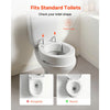 VEVOR Raised Toilet Seat, 300 lbs Load Capacity, 3.5-Inch Lift Height, Commode Elevated Toilet Seat Riser with Enlarged Opening for Seniors, Elderly, Handicap, Disabled, and Adults, Fits Round Bowl