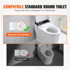 VEVOR Raised Toilet Seat, 3.5" Height Raised, 300 lbs Weight Capacity, for Standard Round Toilet, Aluminum Handrail, with EVA Armrest Padding, for Elderly, Handicap, Patient, Pregnant, Medical