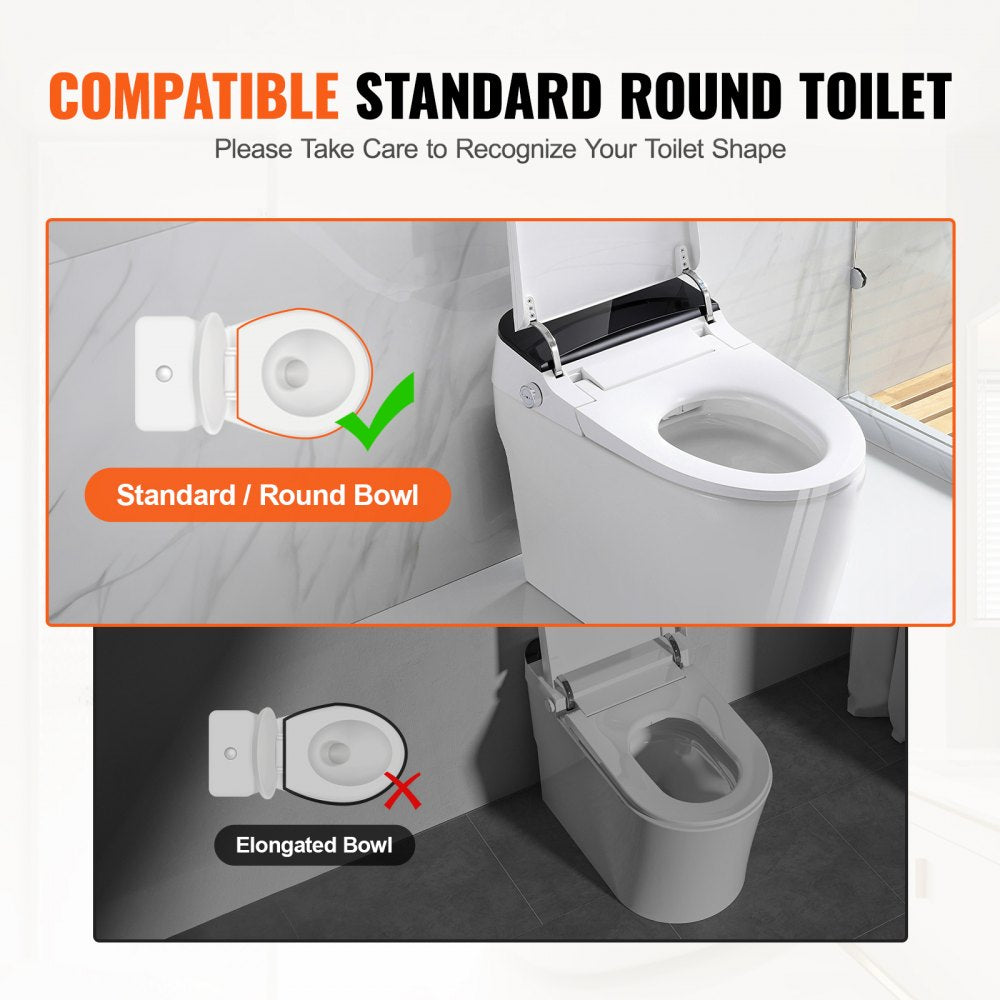 VEVOR Raised Toilet Seat, 3.5" Height Raised, 300 lbs Weight Capacity, for Standard Round Toilet, Aluminum Handrail, with EVA Armrest Padding, for Elderly, Handicap, Patient, Pregnant, Medical