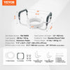 VEVOR Raised Toilet Seat, 3.5" Height Raised, 300 lbs Weight Capacity, for Standard Round Toilet, Aluminum Handrail, with EVA Armrest Padding, for Elderly, Handicap, Patient, Pregnant, Medical