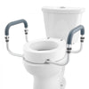 VEVOR Raised Toilet Seat, 3.5" Height Raised, 300 lbs Weight Capacity, for Standard Round Toilet, Aluminum Handrail, with EVA Armrest Padding, for Elderly, Handicap, Patient, Pregnant, Medical