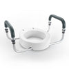 VEVOR Raised Toilet Seat, 3.5" Height Raised, 300 lbs Weight Capacity, for Standard Round Toilet, Aluminum Handrail, with EVA Armrest Padding, for Elderly, Handicap, Patient, Pregnant, Medical