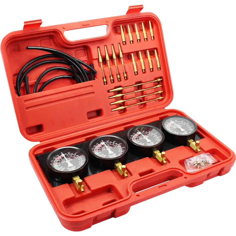 Bestauto Fuel Vacuum Carburetor Synchronize Tool Kit Fuel Vacuum Carburetor Synchronizer carb sync Gauge Set with Rubber Hose