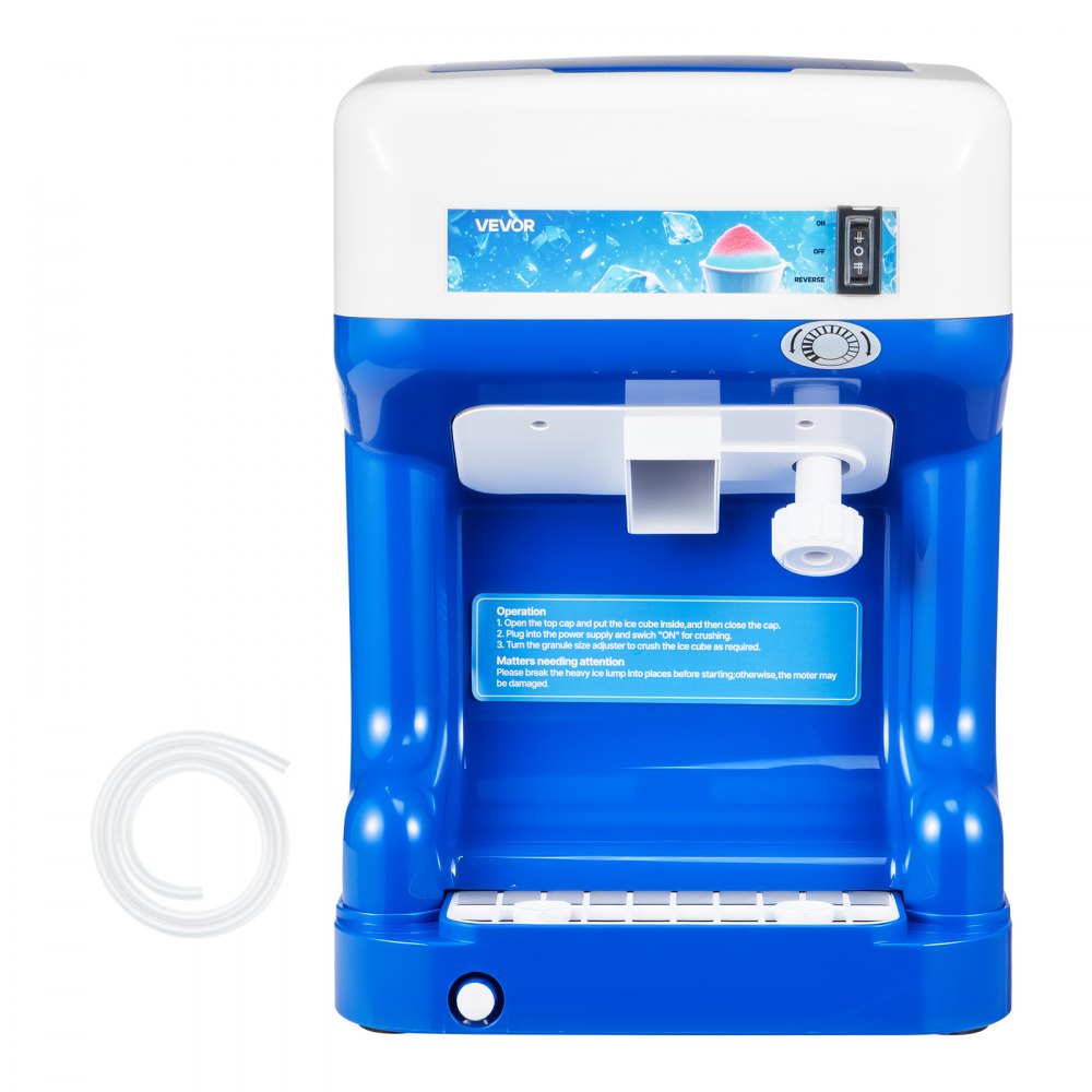 VEVOR Commercial Ice Shaver Crusher, 286lbs Per Hour Electric Snow Cone Maker with 2L Ice Cube Box, 250W 1500RPM Tabletop Shaved Ice Machine for Parties Events Snack Bar, Home and Commercial Use (Blue)